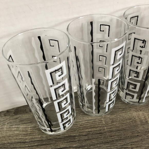 Vtg Libbey MCM Greek Key Highball Glasses - Picture 4 of 12